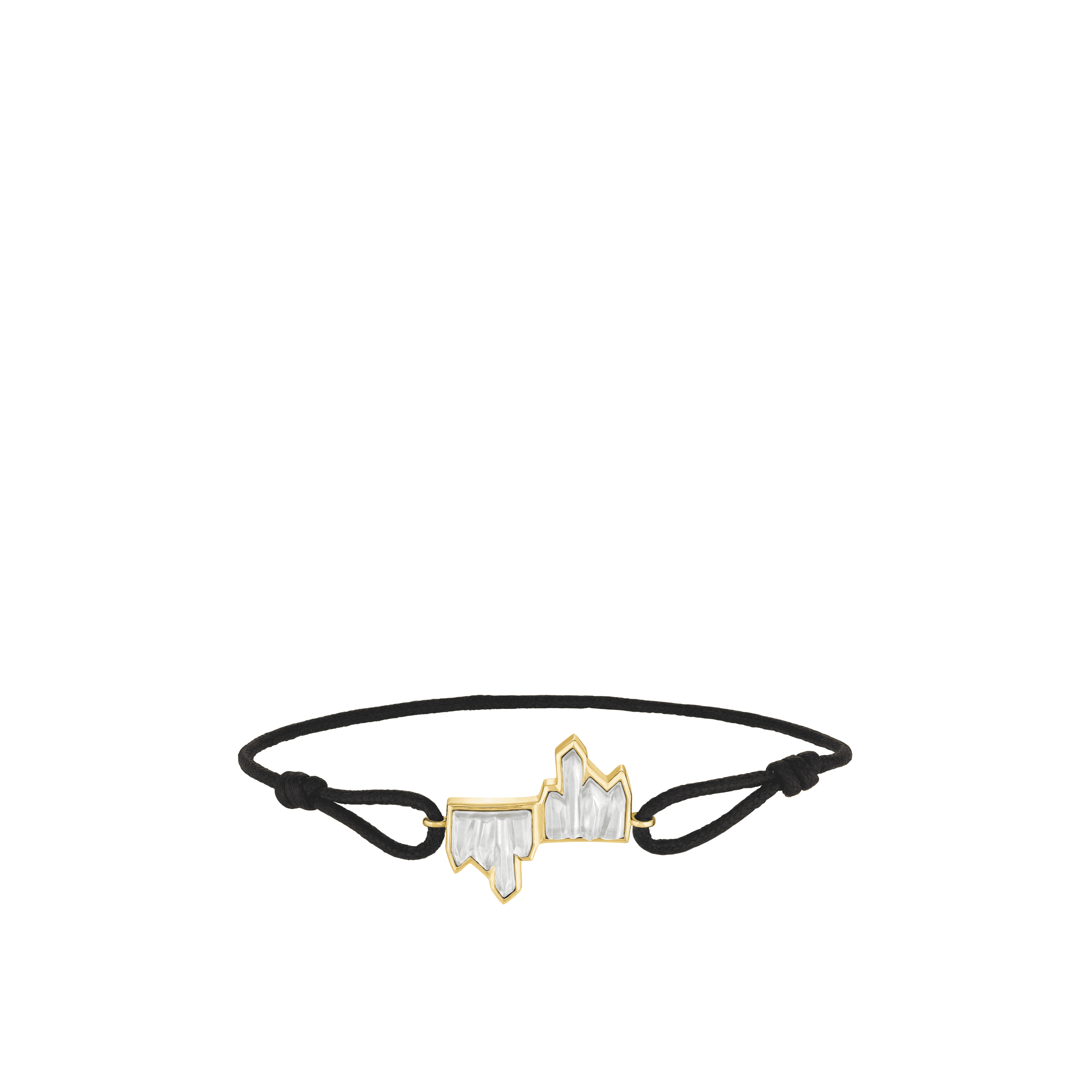 BRACELET CORDON TERRAMINERAL - CRISTAL INCOLORE, PLAQUÉ OR JAUNE 18 CARATS