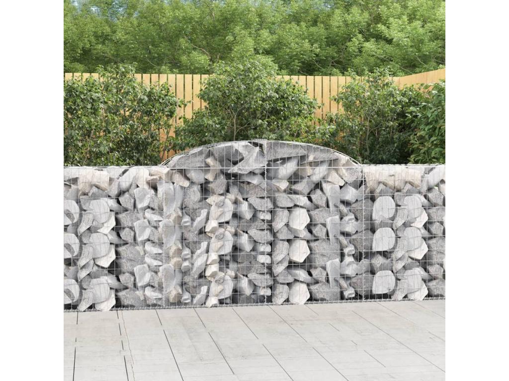 Cestas de gaviones arqueadas 9 piezas 300x50x100/120 cm hierro galvanizado