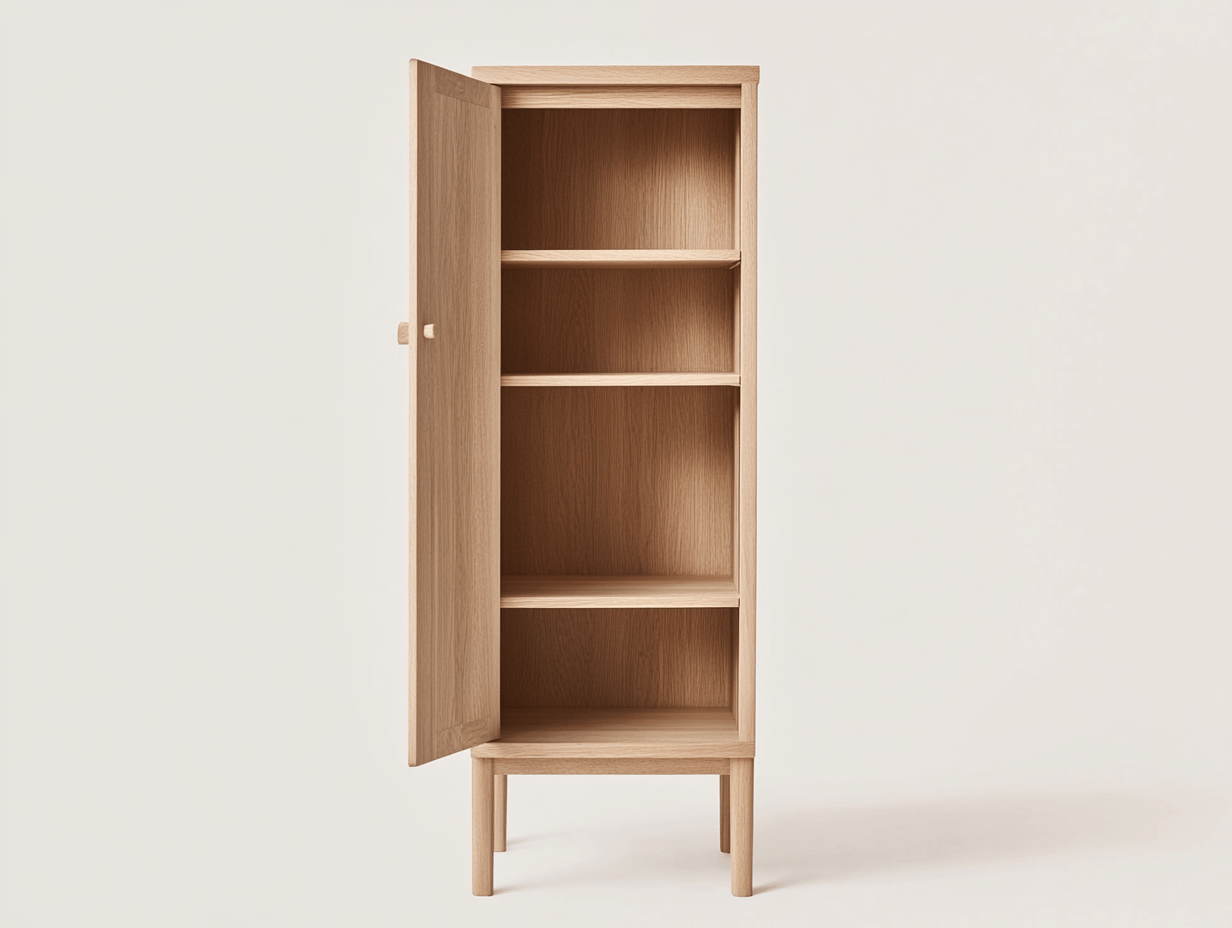Armario de almacenaje dormitorio madera roble claro multiuso 4 estantes