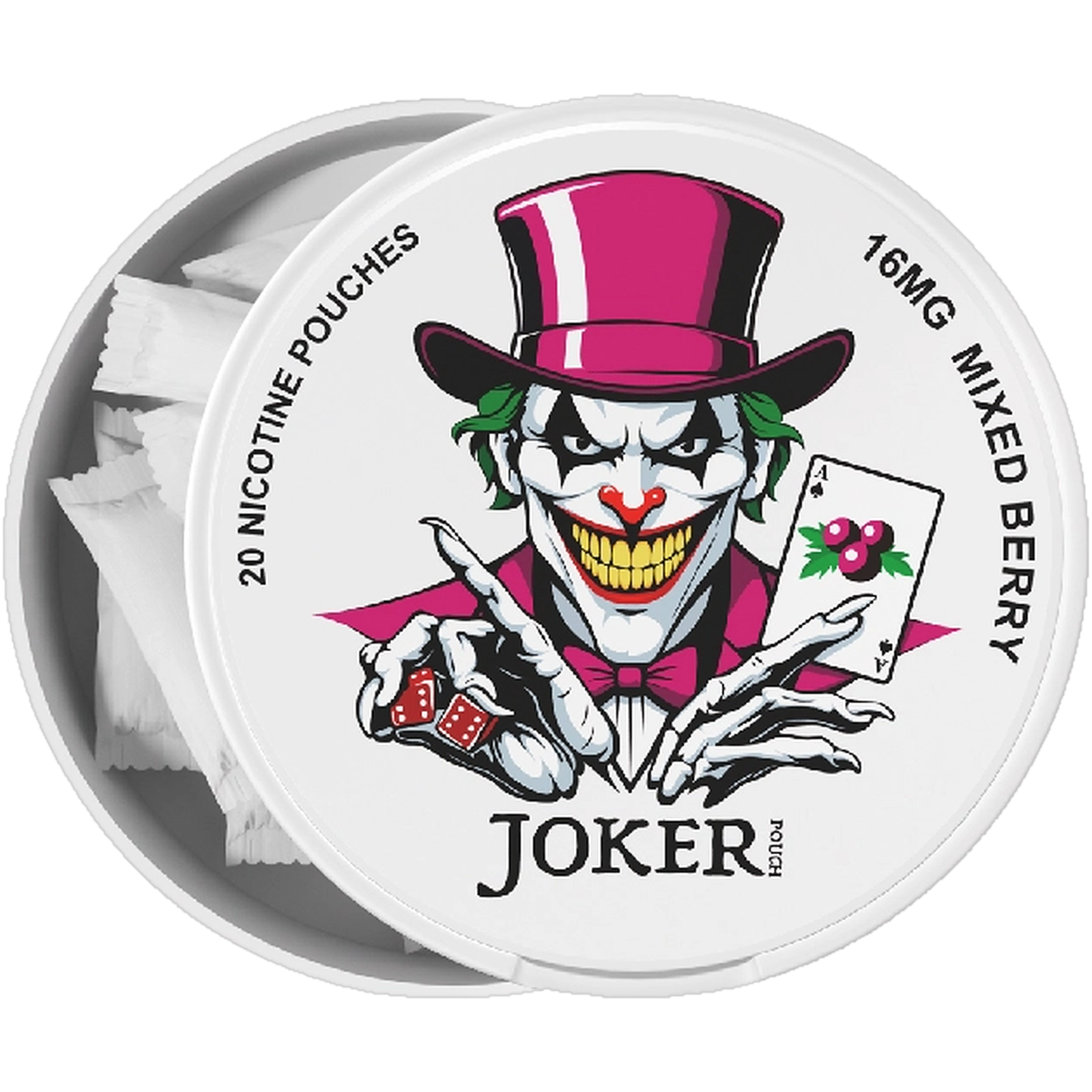 Joker Mixed Berry 16mg nicotine pouches (open)