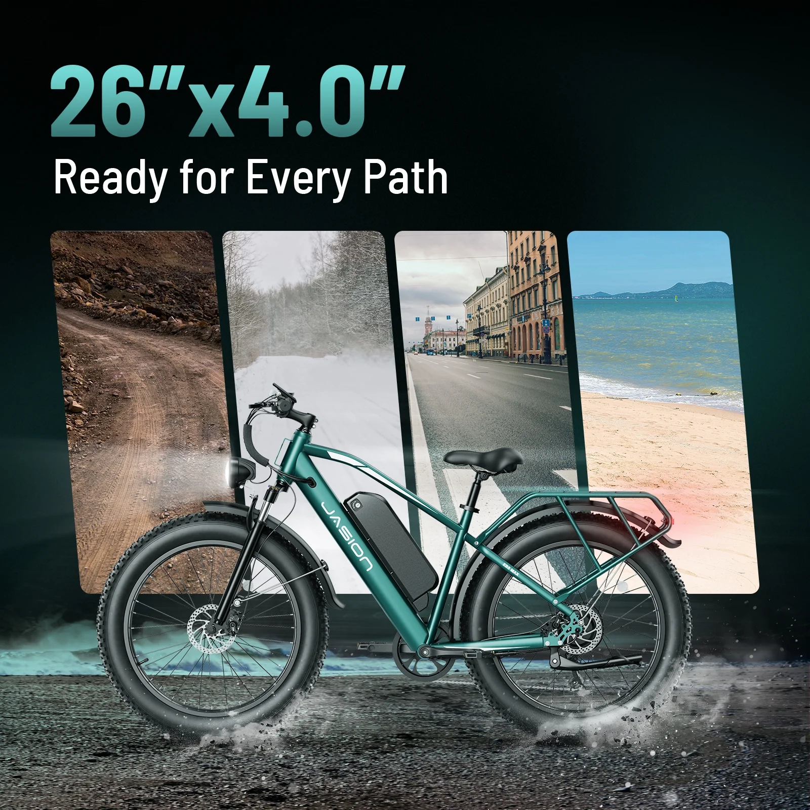Jasion EB5 MAX Electric Bike for Adults, 750W Electric Mountain Bike with 48V 15Ah Battery, 26'' Fat Tire Off-Road Ebike, 28MPH Shimano 7 Speed Bicycle UL2849 - Image 19