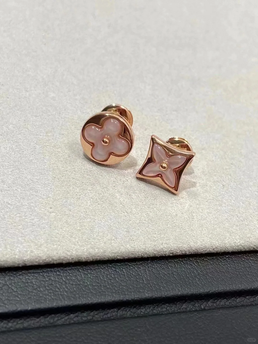 Louis Vuitton AB Asymmetric Pink Stud Earrings - Original Replica Club