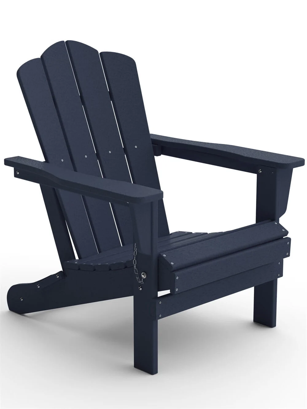 VOUA Folding Adirondack Chair Resin Outdoor Patio Furniture, Blue(Light Blue/Fixed)