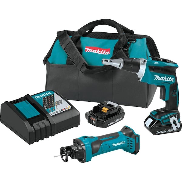 18V 2.0Ah LXT Lithium-Ion Compact Cordless Combo Kit (2-Piece) (Brushless Drywall Screwdriver/ Cut-Out Tool)