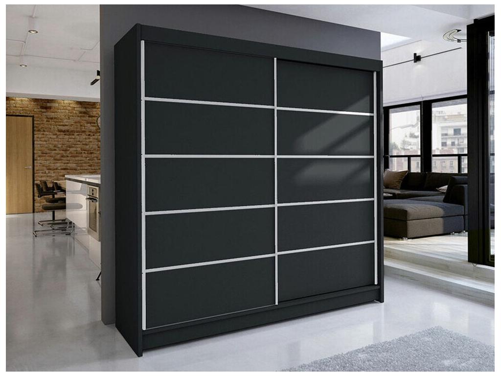 Armario Nestleare 153 - Negro - 215x180x58cm - Puertas de armario Correderas