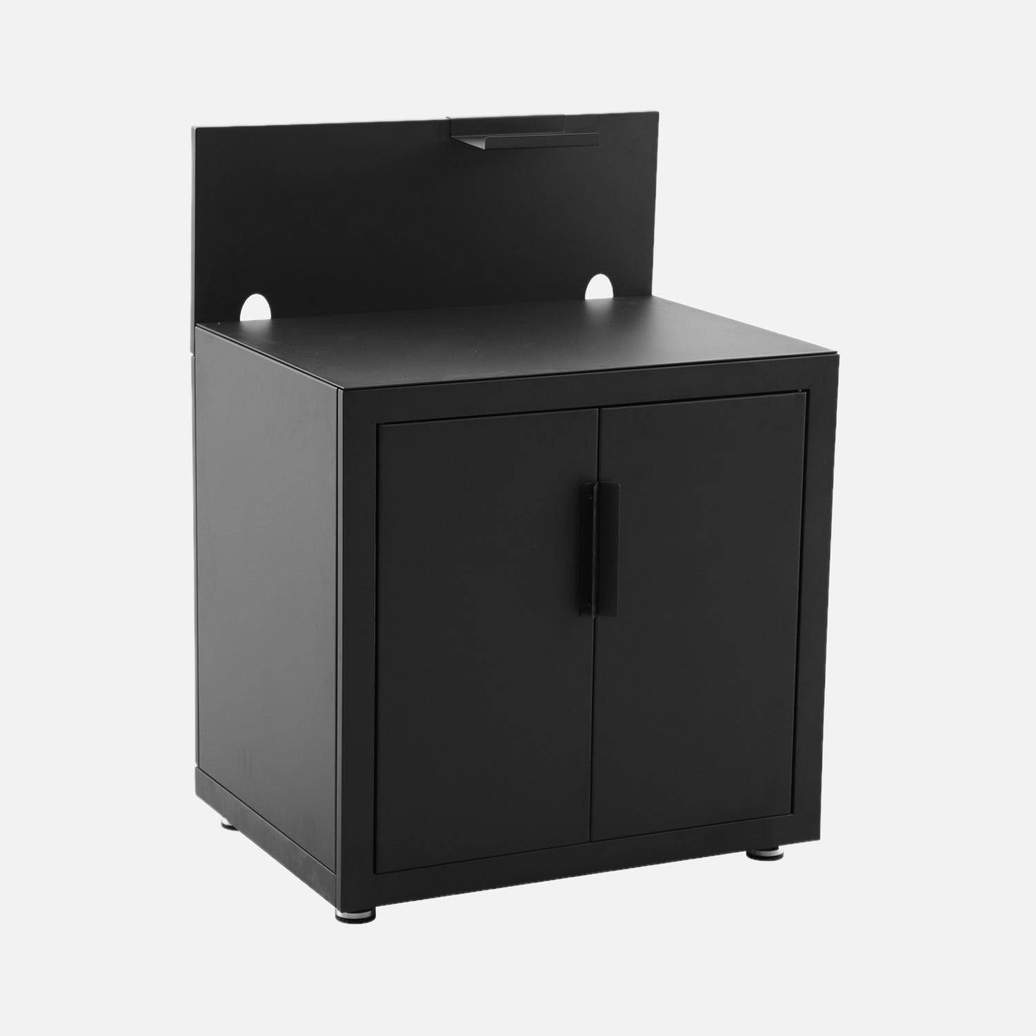 Milos - Cocina exterior de acero 2 puertas 1 gancho, 80cm