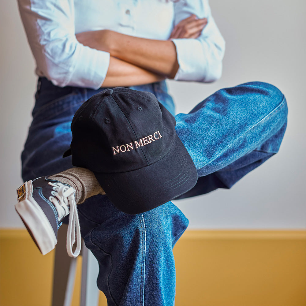 Casquette Unisexe Brodée Non Merci - Noir