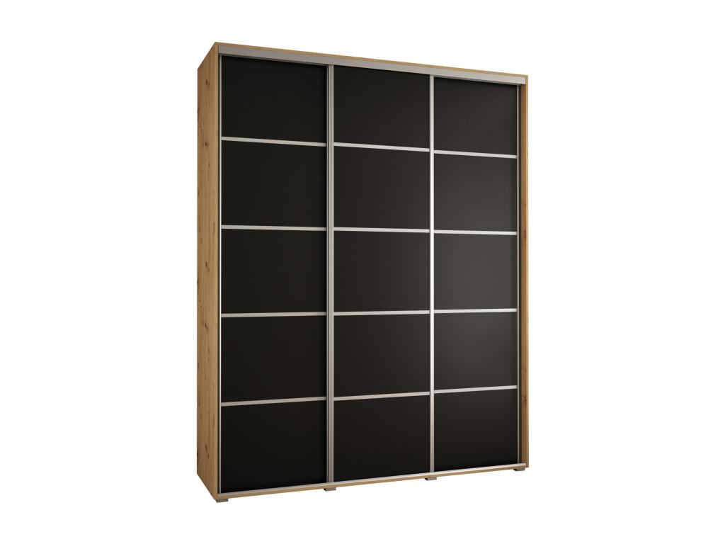 ARMARIO Nestleano 4 DE PUERTAS CORREDERAS 235 - 2/200/45 3 puertas Artisan/Negro/Plata