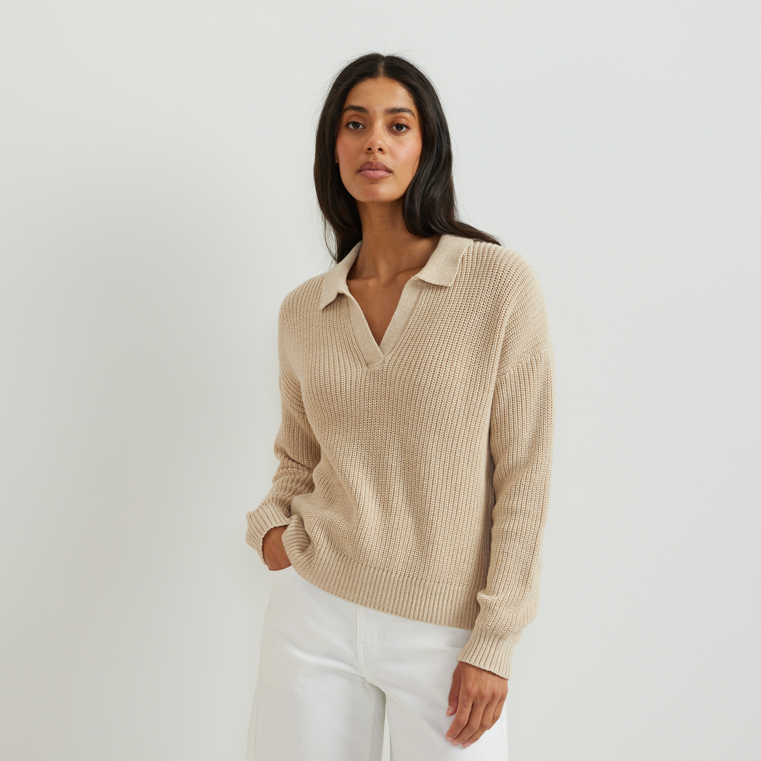 Women's Johnny Collar Polo Sweater - Eddie Bauer Outlet