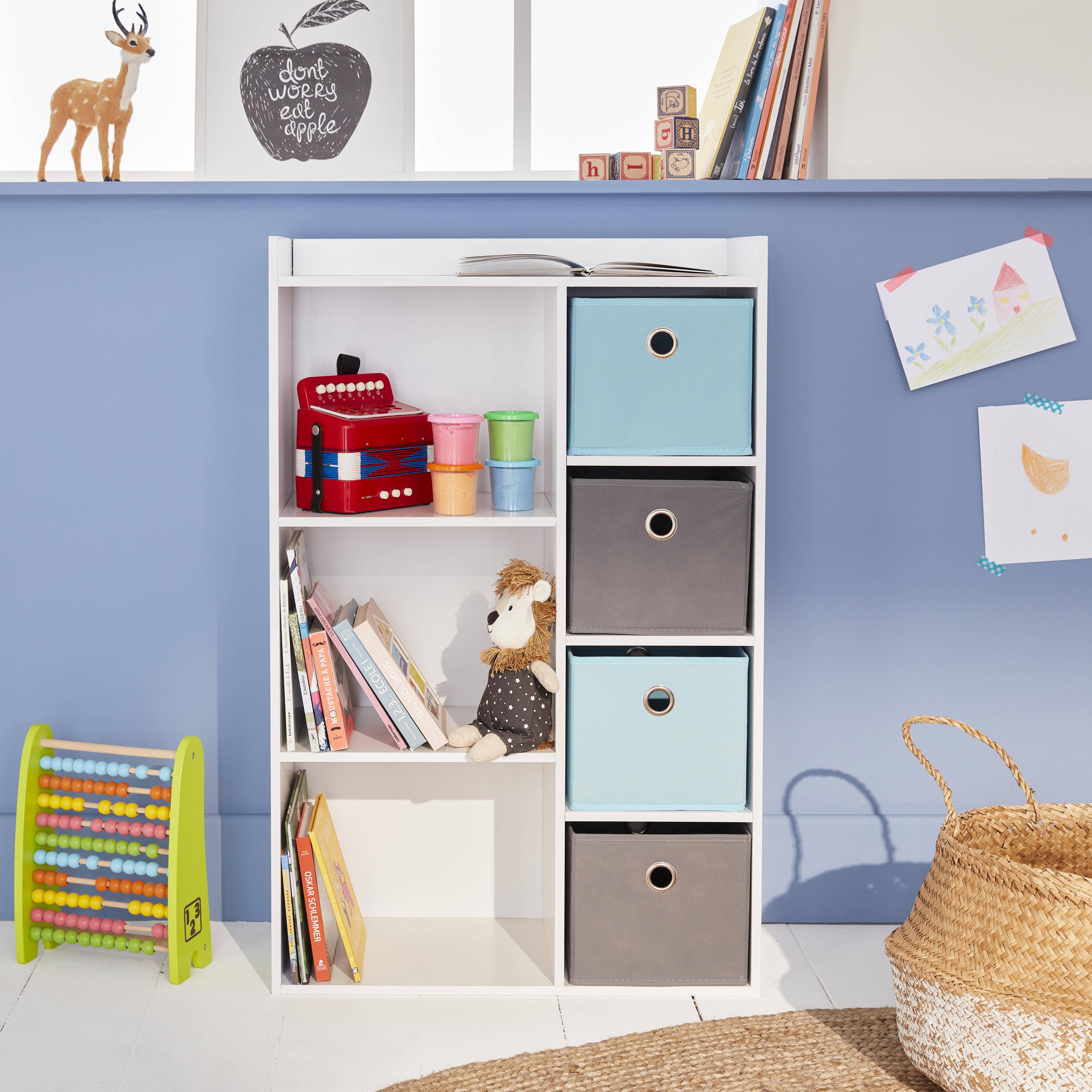 Camille - Mueble de almacenamiento para niños 4 cestas