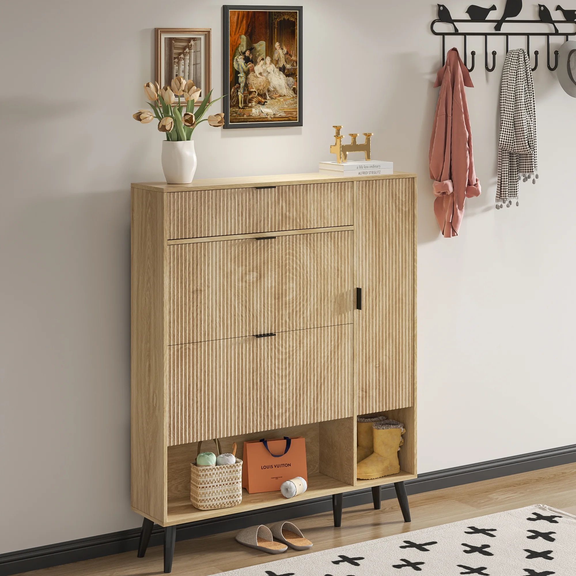 Shoe Cabinet with Drawers, slim storage cabinets, entryway shoe storage cabinets - Image 8