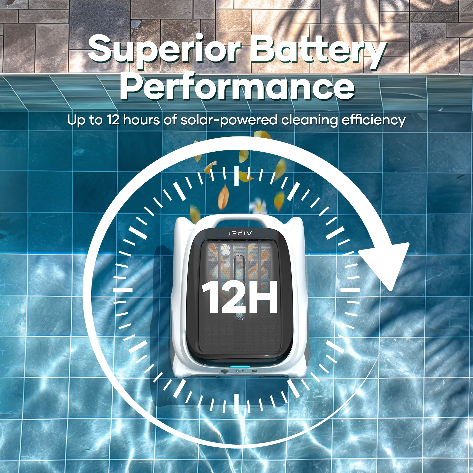 Aiper Surfer M1 Automatic Pool Skimmer Robotic Surface Cleaner with App Control & Solar Powered - Image 4