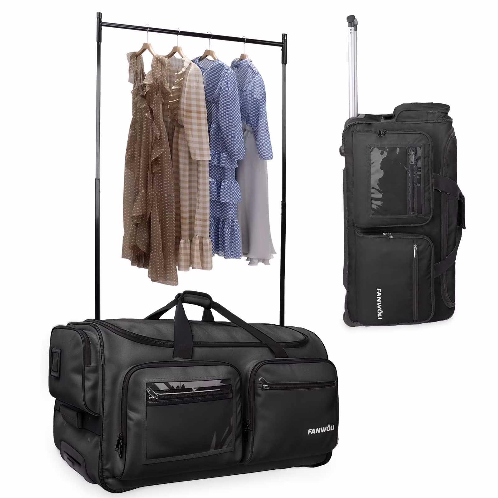 Fegat Dance Bag with Garment Rack - 28"Collapsible Rolling Competition Dance Duffle Bag Lightweight Costume Wheeled Suitcase for Dancers Shows Livestreamer Athletes - Image 11