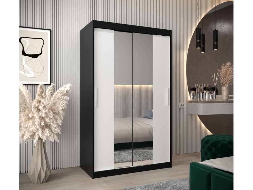 Armario Abodeia 1 de puertas correderas 200/120/62 2 puertas negro/blanco