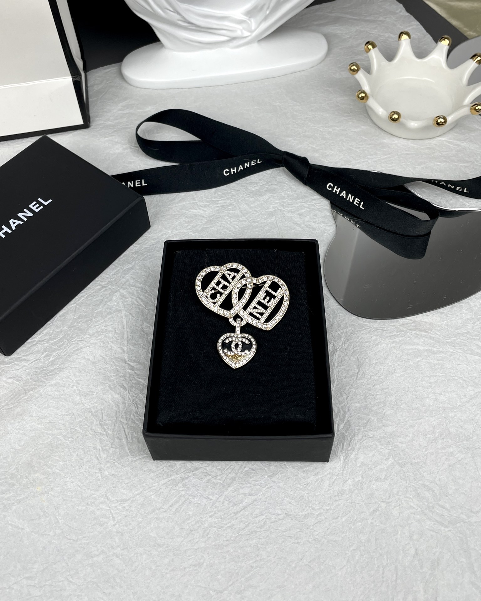 Chanel Three Hearts Monogram Brooch - Original Replica Club