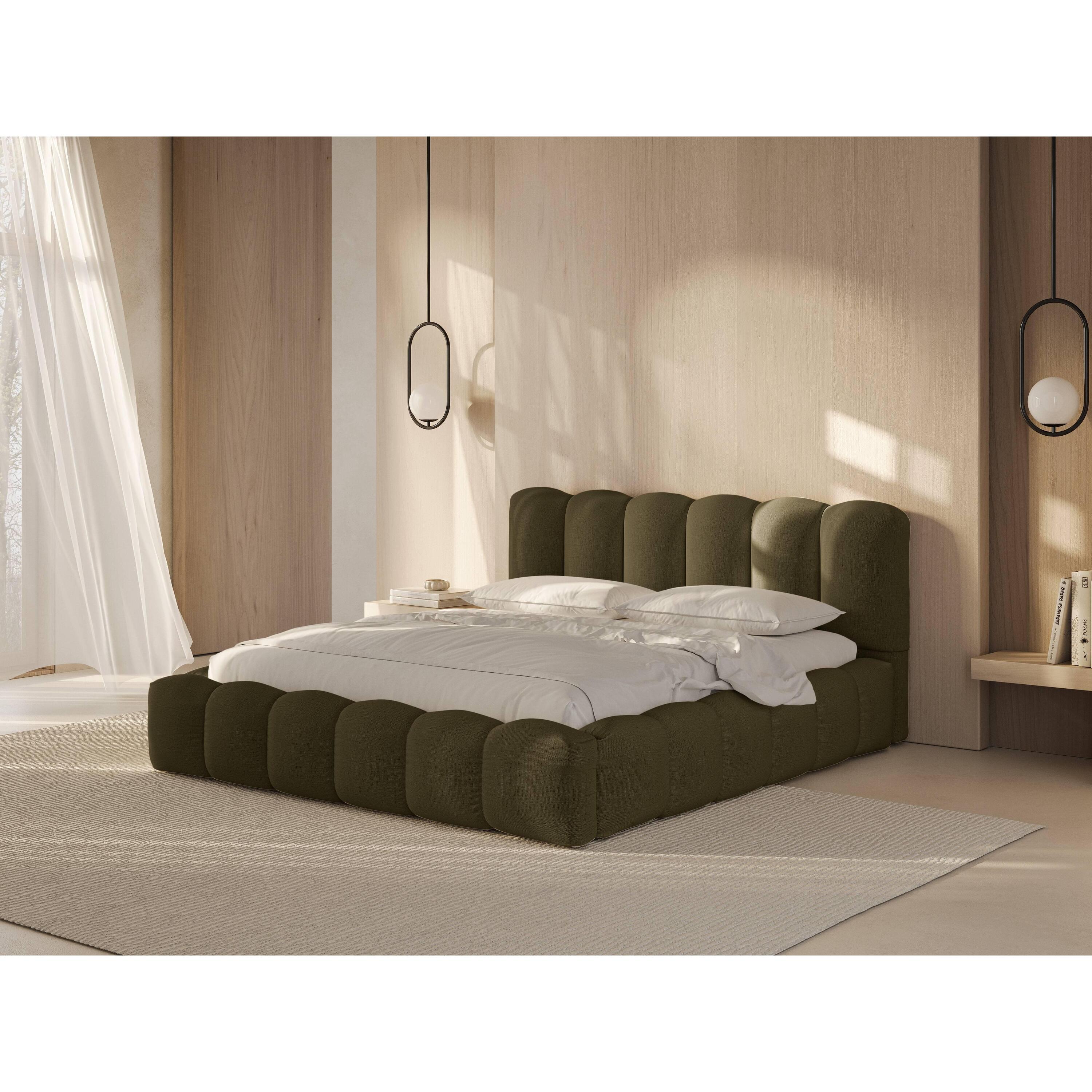 Micadoni Lupine Bedframe met Opbergruimte 160 x 200 cm - Groen