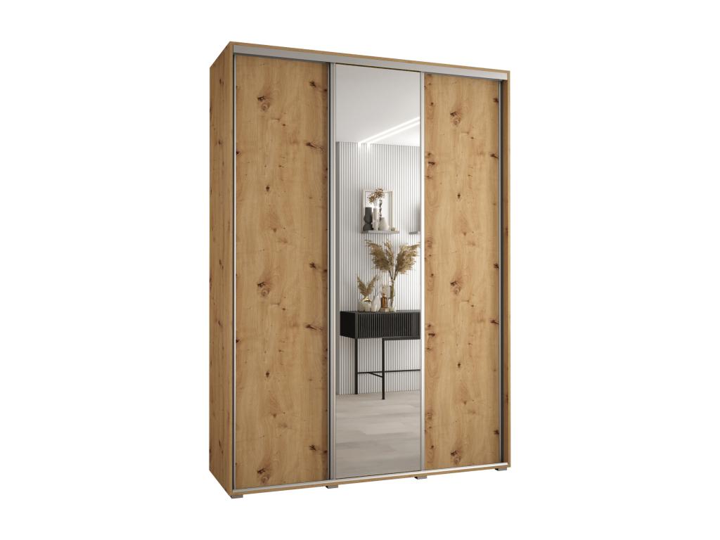ARMARIO DAVOS 3 DE PUERTAS CORREDERAS 235,2/180/45 3 puertas (Artisan/Artisan/Plata)