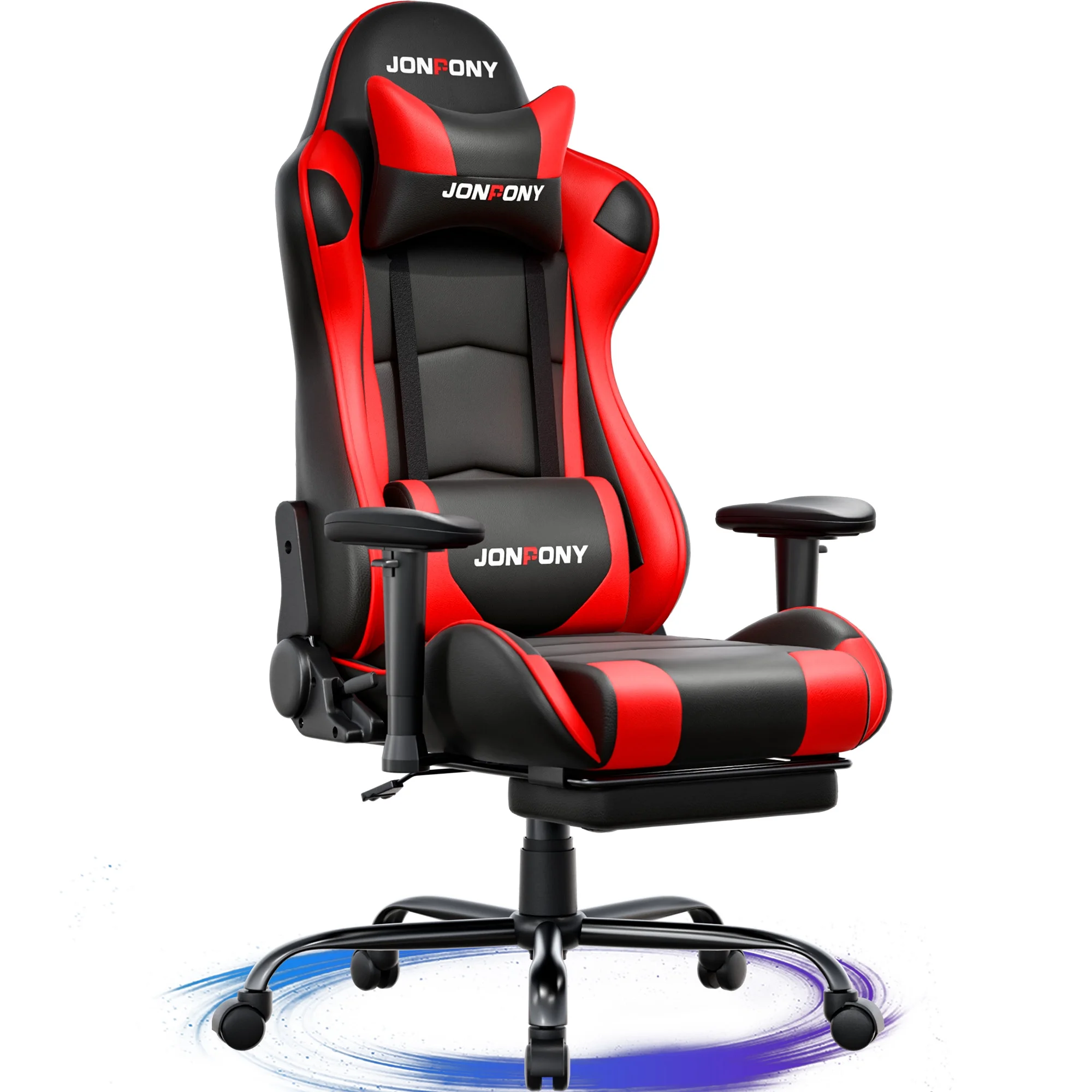 JONPONY Big and Tall 500LBS Gaming Chair, Ergonomic Design, Gamer Chair PU Leather with Footrest and Lumbar Support, High Back Office Chair Support 8 Hours Long Sitting,Red Computer Chair,Red - Image 18