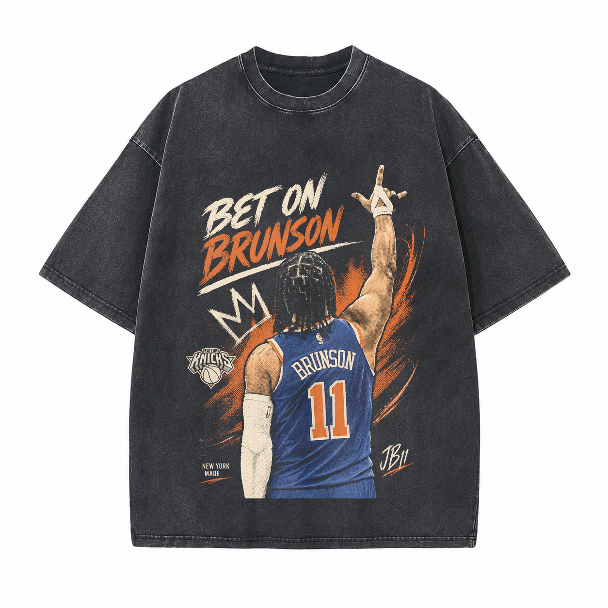 NBA Star Back View Celebration Printed Unisex Washed T-Shirt
