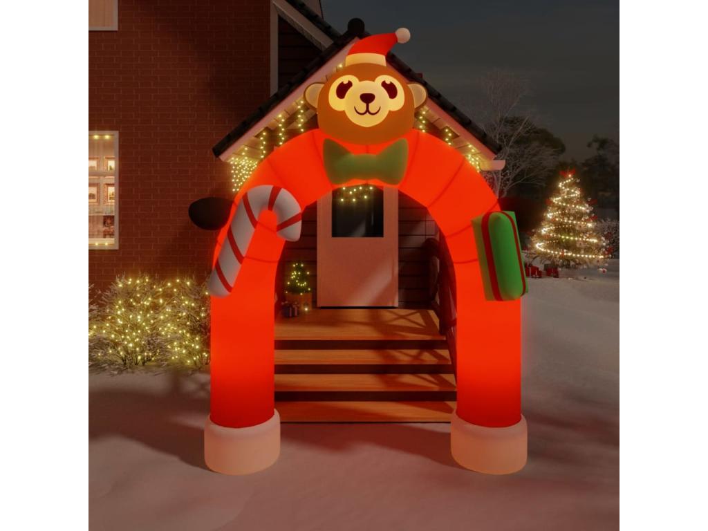 Puerta de arco inflable de Navidad con LED 380 cm