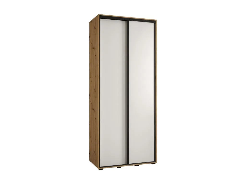 ARMARIO Mueblesclasic 1 DE PUERTAS CORREDERAS 235.2/120/45 2 puertas (Artisan/Blanco/Negro)