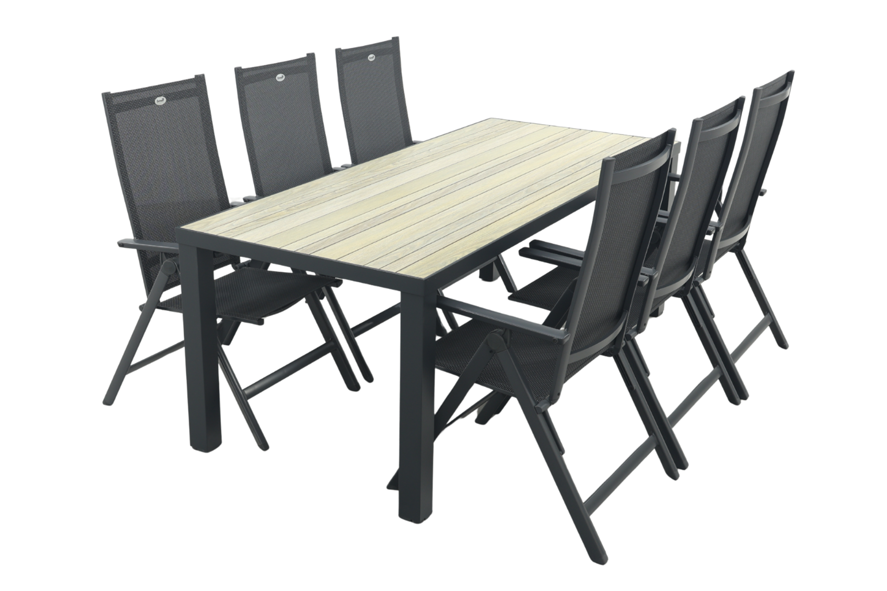 Hartman Napoli Nola verstelbare tuinset 210x90 cm. -Antraciet Houtlook