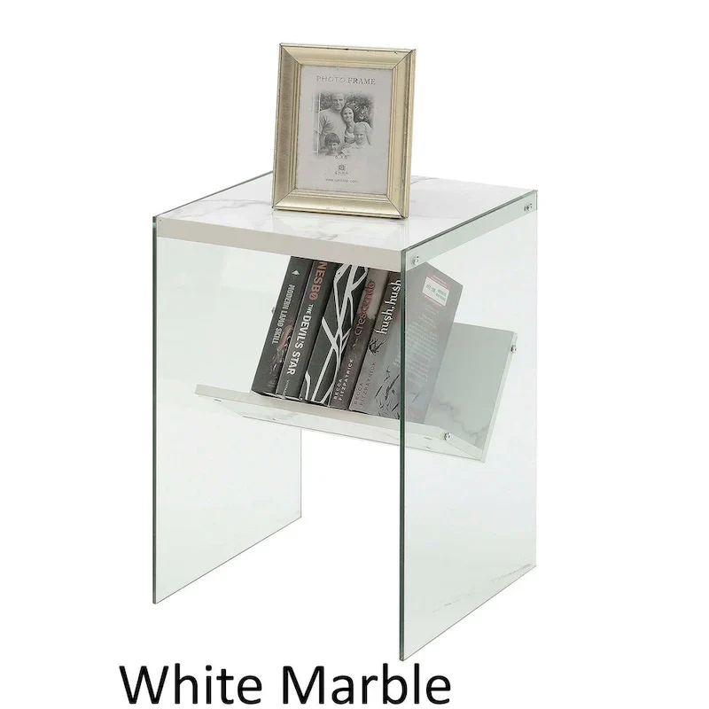 SoHo Glass End Table with Shelf by Convenience Concepts