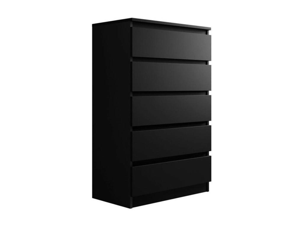 Cómoda Comfivo 231, Negro, Con cajones, Número de cajones: 5.00, 112x70x40cm