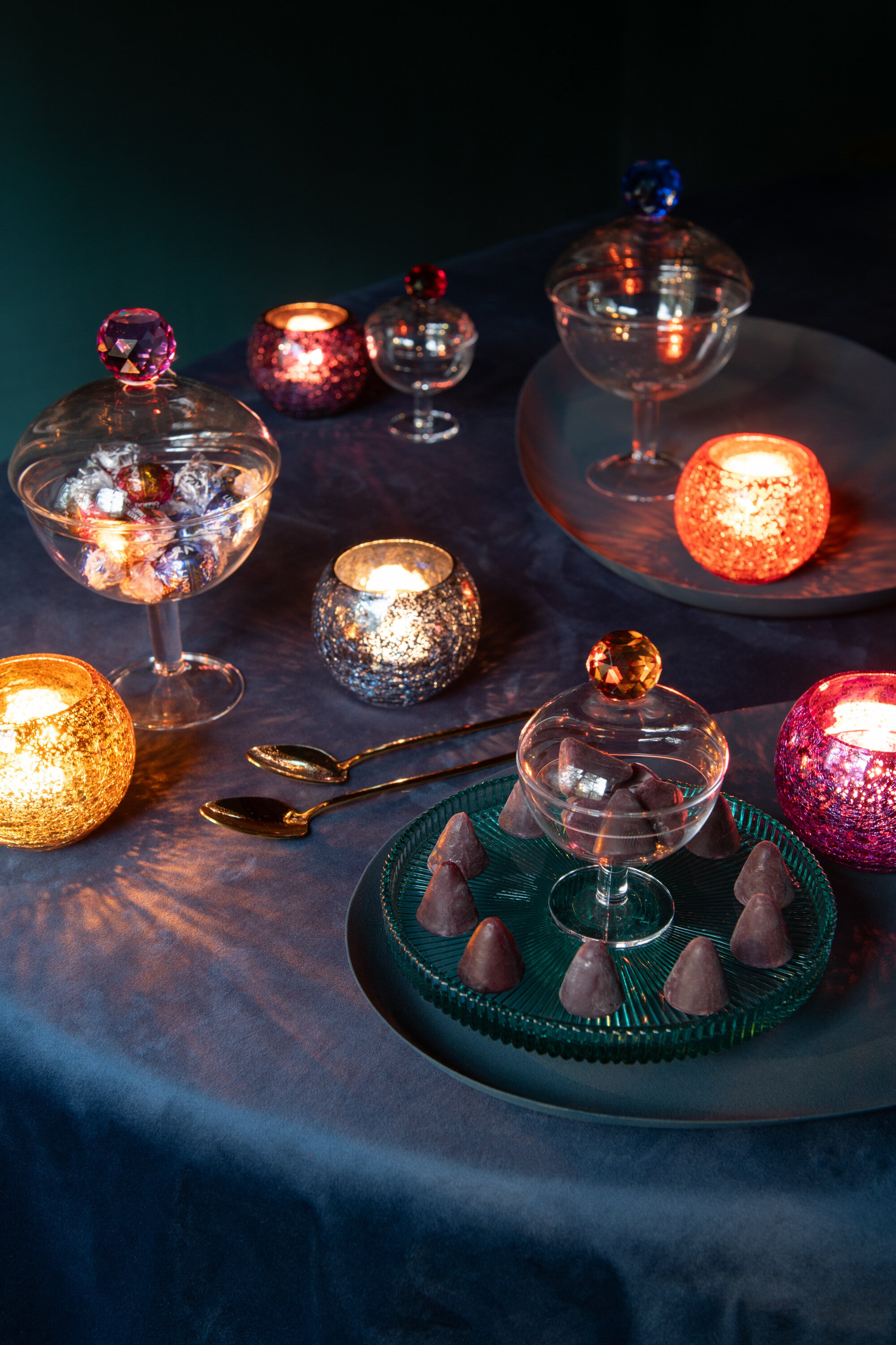 J-Line voorraadpot Diamant - kristalglas - rood transparant