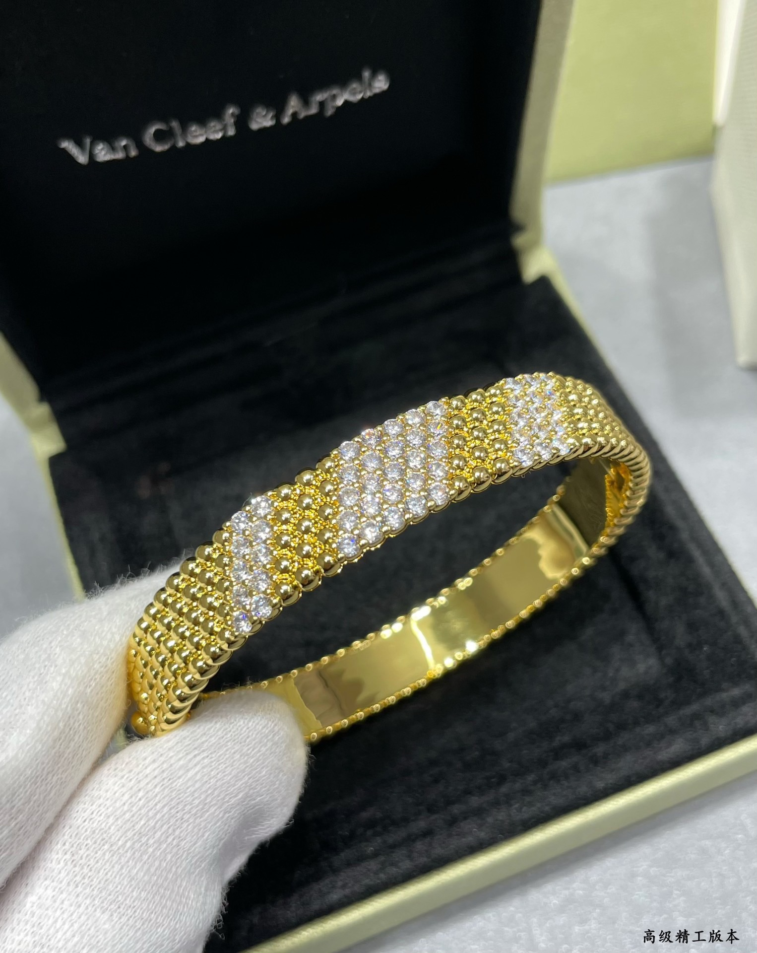 VCA Perlee Diamonds Bracelet Bangle, 5 Rows, Medium Model - Original Replica Club