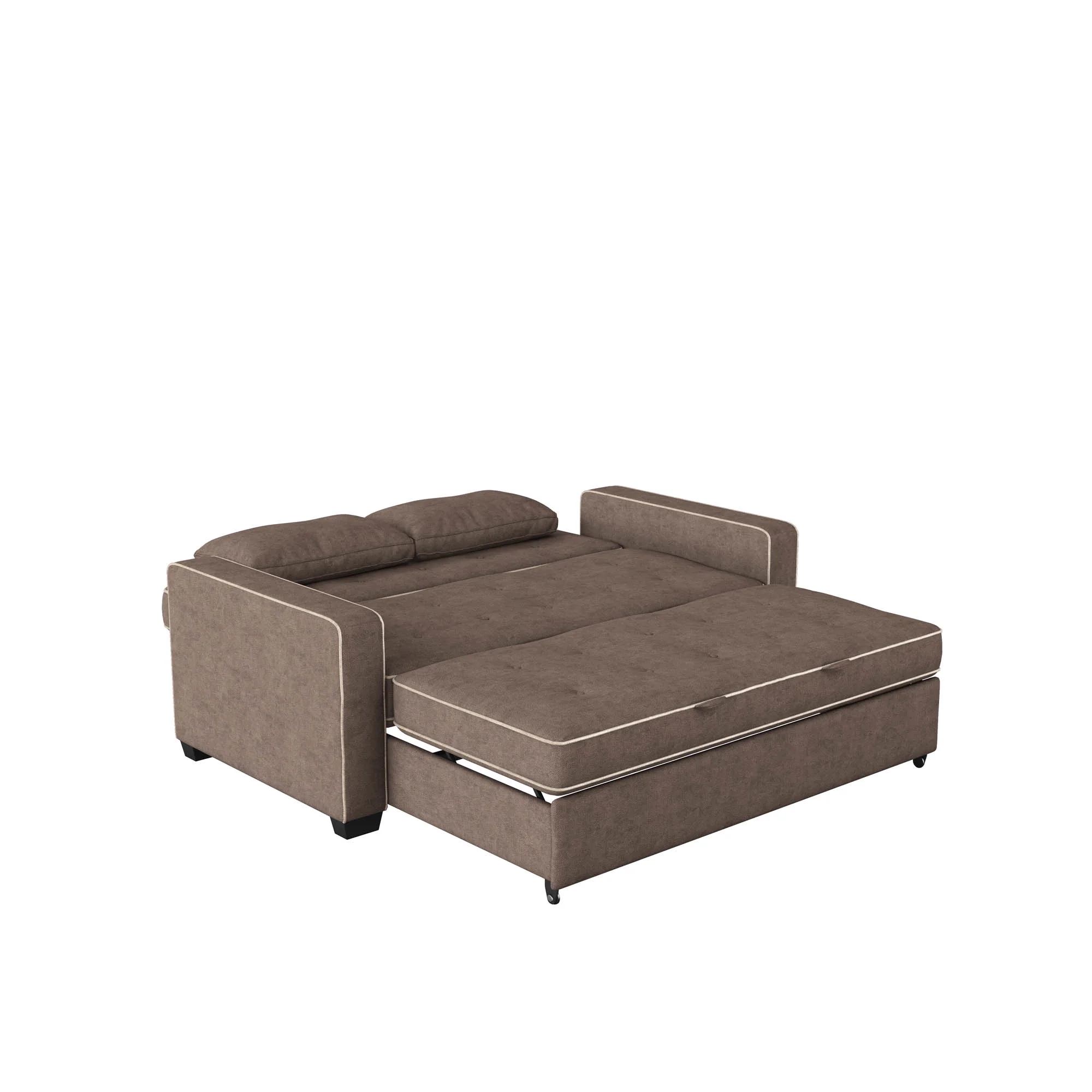 Serta Dream Convertibles Monroe Modern Polyester Convertible Queen Sofa Bed with Pillows Grey - Image 59