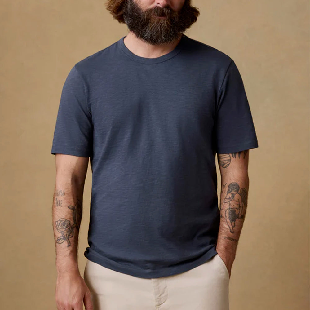 Faherty - T shirt Sunwashed - Marine