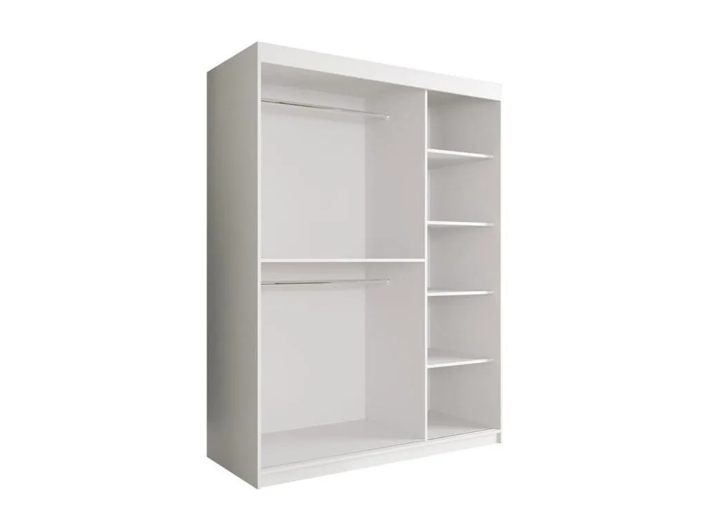 Armario Casahandy 260 mate blanco mármol negro 200x150x62 cm 5 estantes