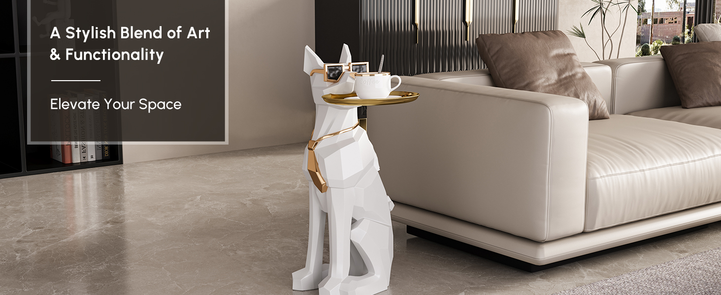 dog statue side table