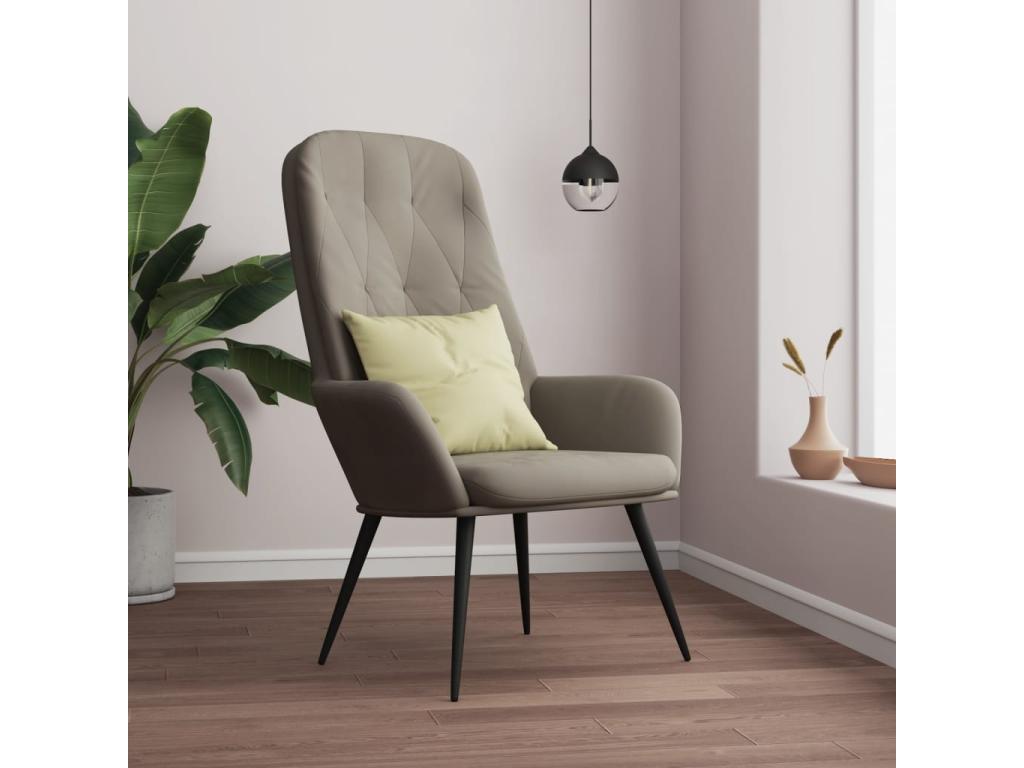 Sillón de Nestleano de terciopelo gris claro
