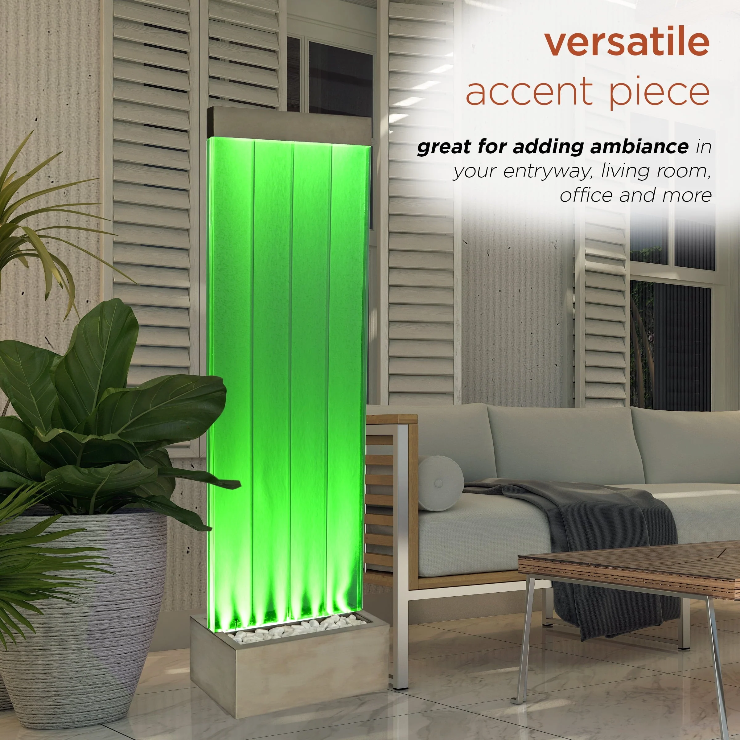 Alpine Corporation 72"H Indoor Acrylic Bubble Wall Corded Electric Fountain - Image 5