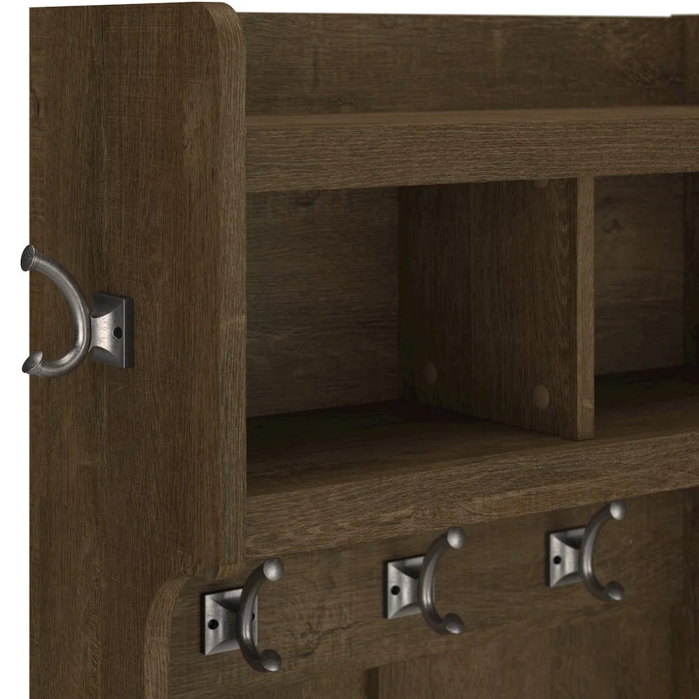 Woodland 24W Hall Tree & Shoe Bench w/ Drawer in White Ash - Engineered Wood - Image 19