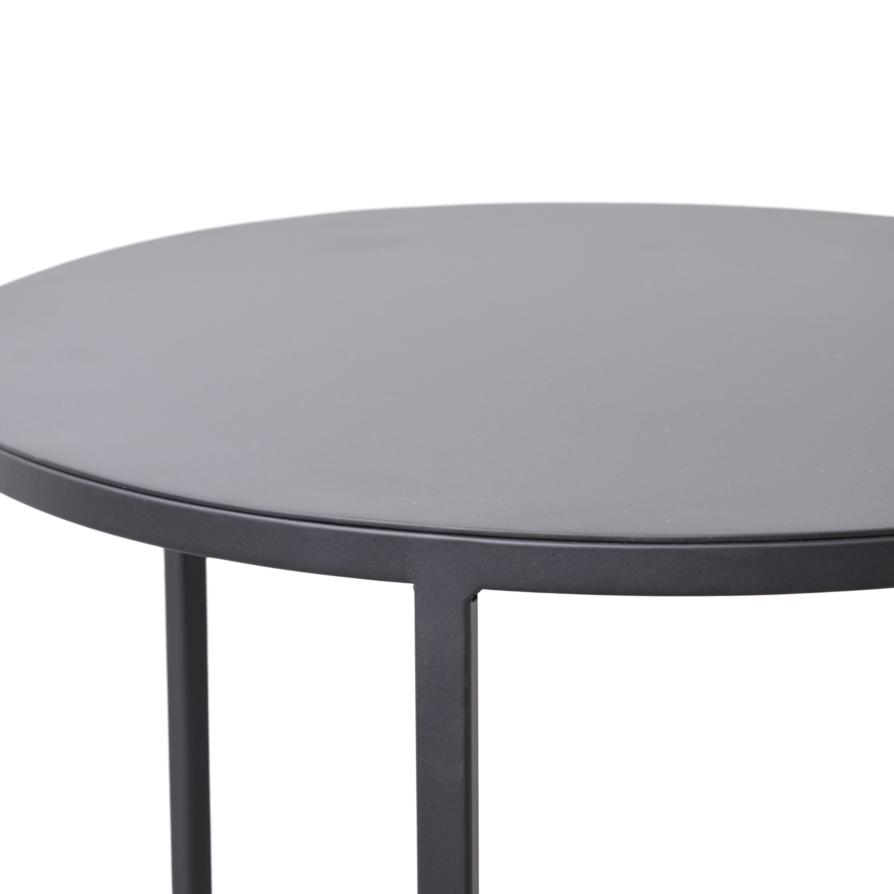 LOFT42 Dulon Set Bijzettafels Rond - Zwart - Ø49x46