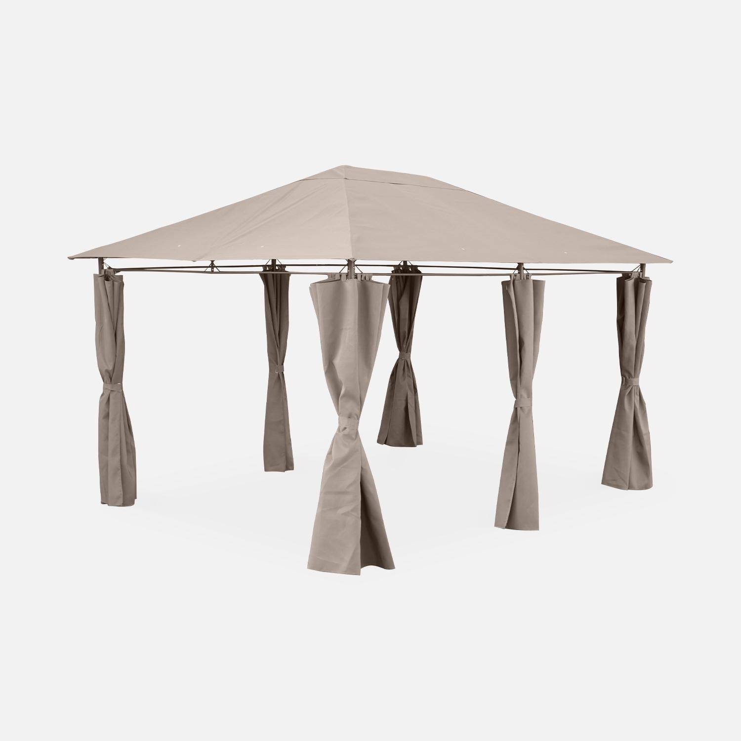 Divio - Gazebo de jardín 3x4m con cortinas
