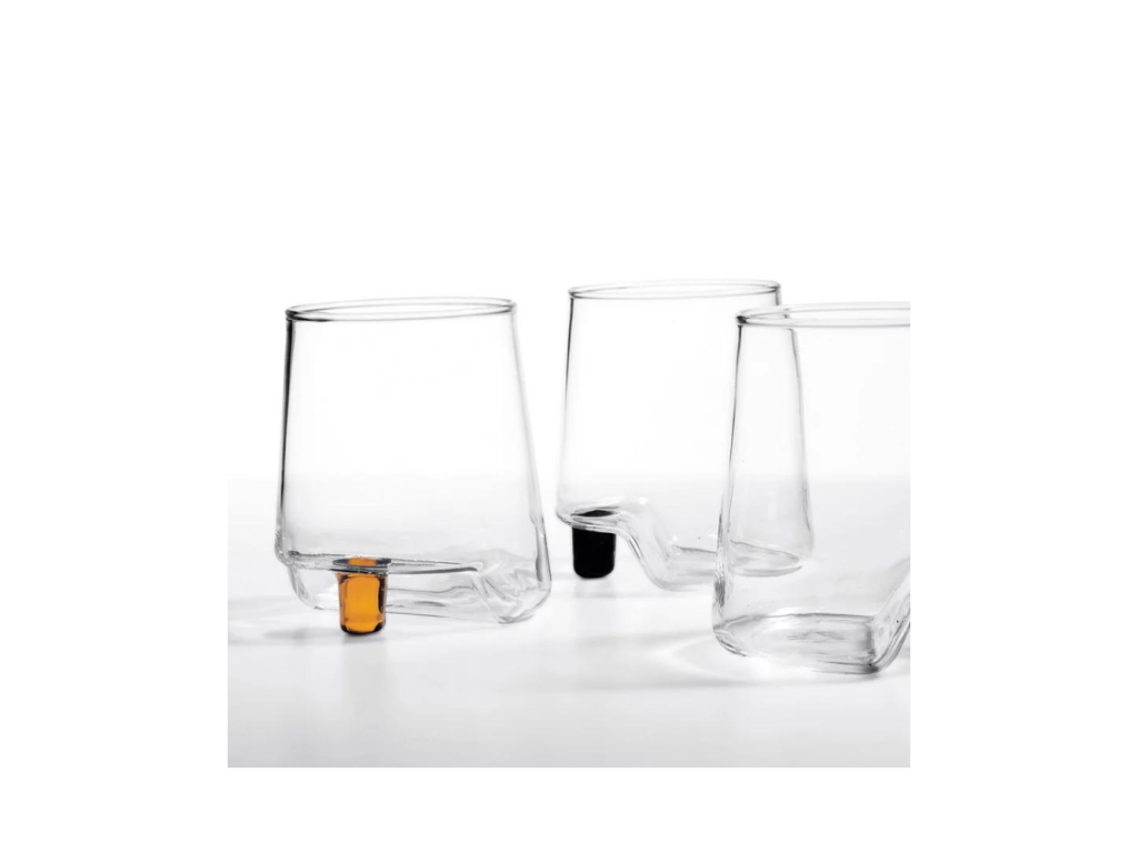 Gamba de Vero Zafferano Vaso de vidrio borosilicato blanco, caja de 6 piezas