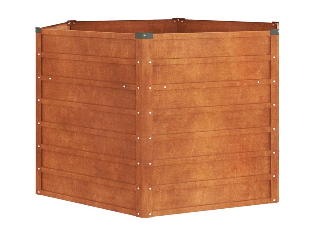 Arriate oxidado de acero corten 129x129x77 cm