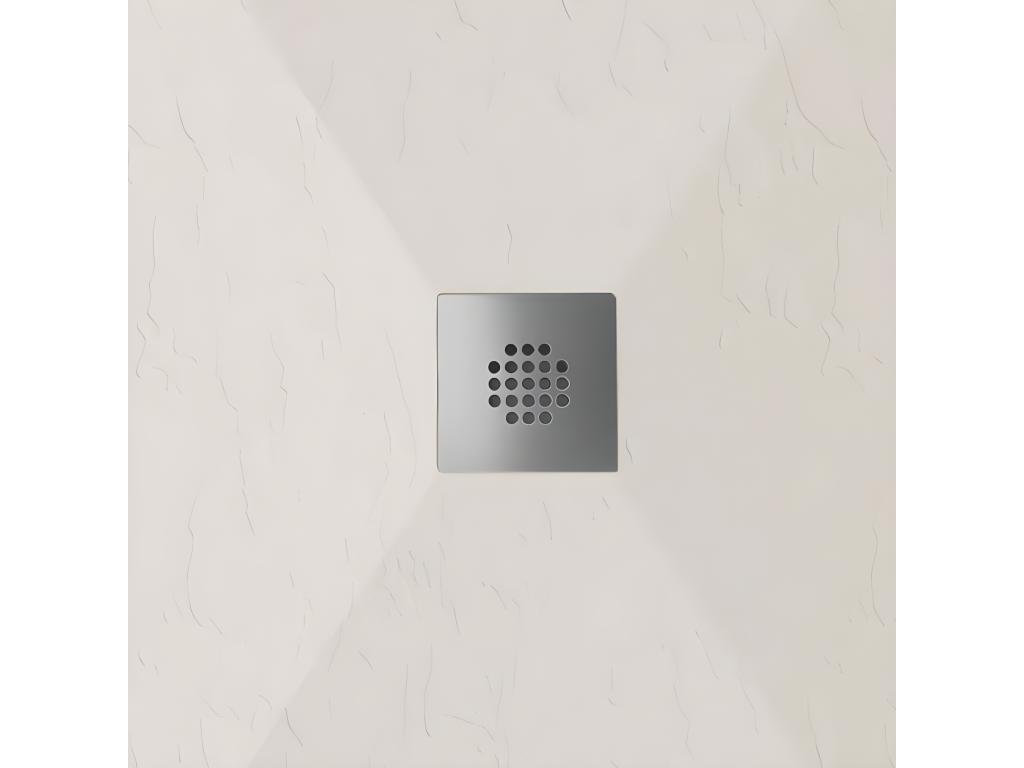 Plato de ducha pizarra DEXA CREMA 80x130 cm rejilla inox