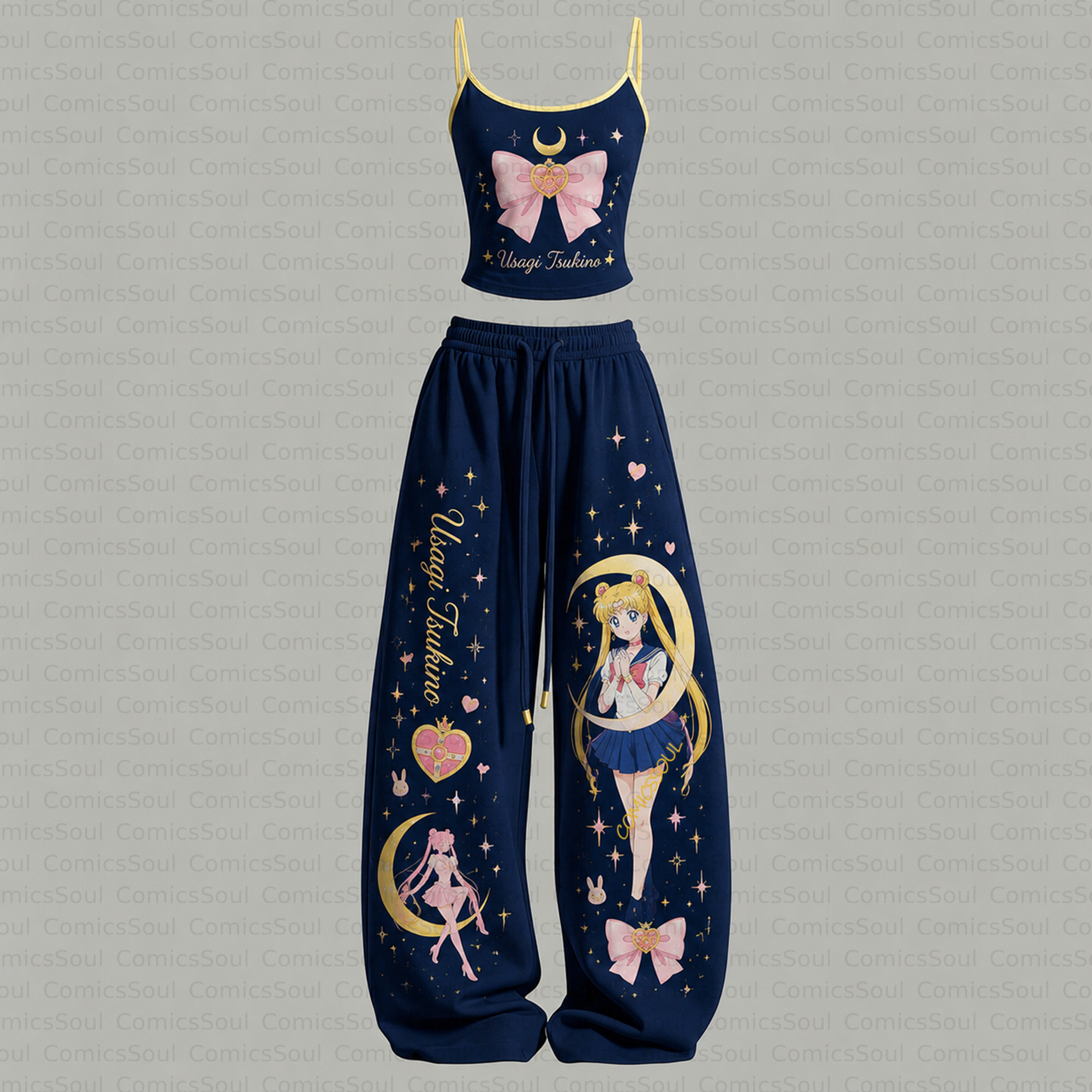 Sailor Moon Top & Elasticated Trousers Two-Piece Set