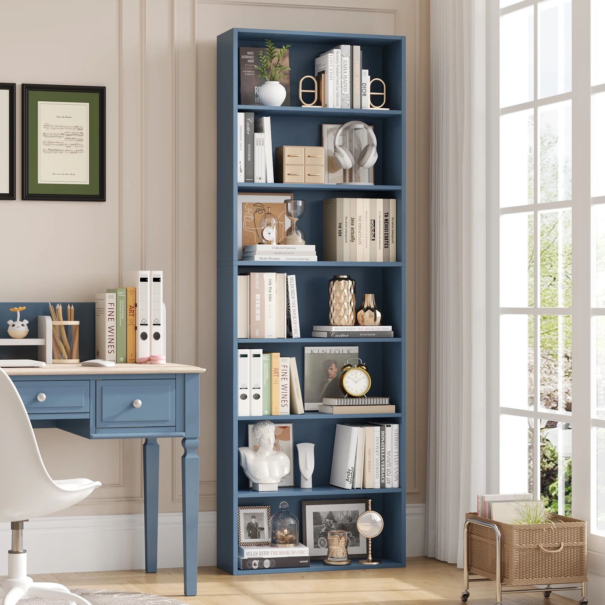 Homfa 82" Tall Bookcases, Freestanding Display Storage Shelves, 7-Tier Open Bookshelf for Home Office Living Room Bedroom, White - Image 33
