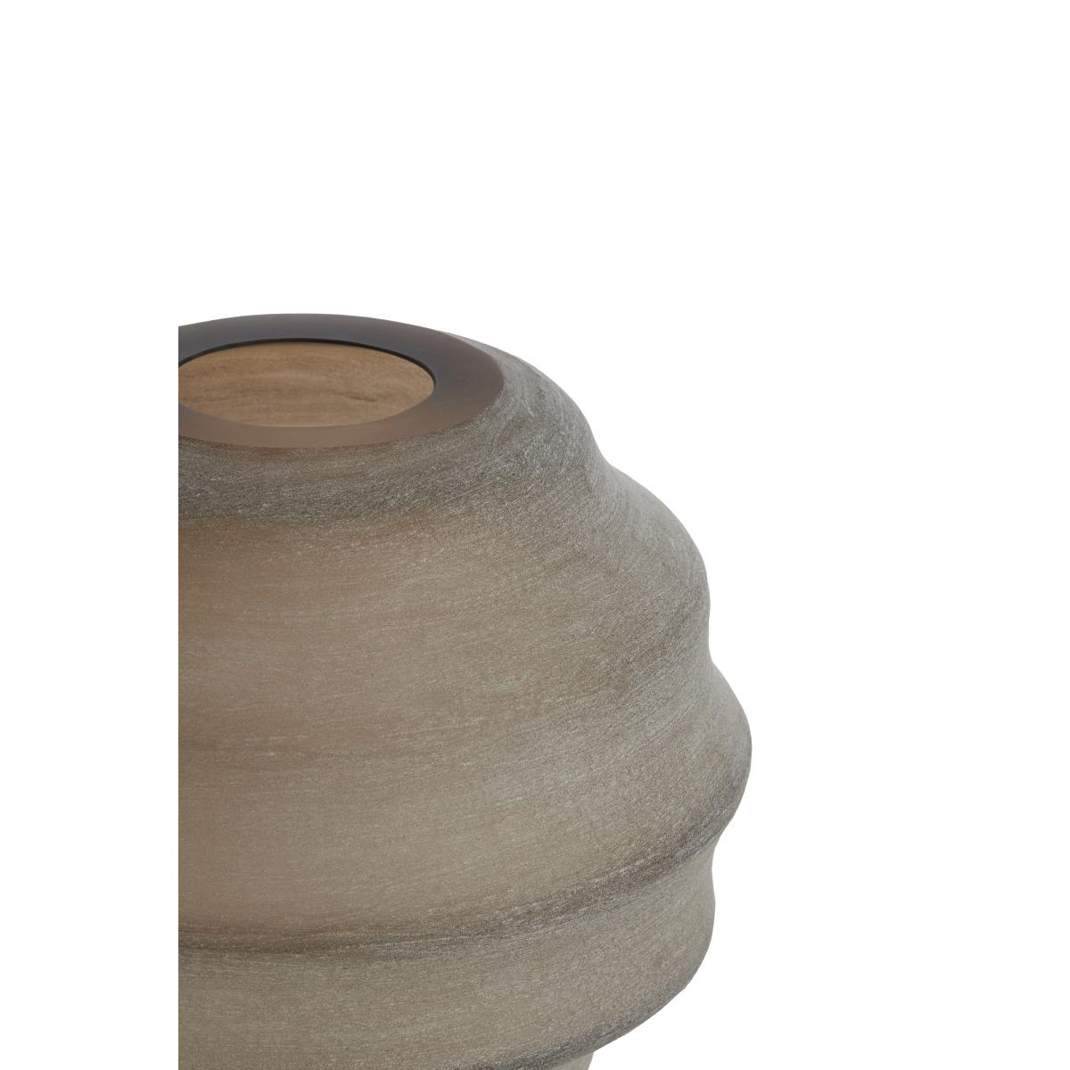 Light & Living - Nayoro vaas Ø32,5x29 cm - glas mat lichtbruin