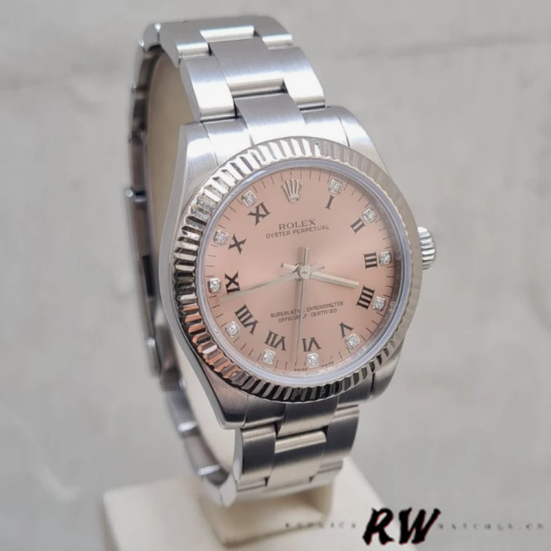 Rolex Oyster Perpetual 176234 Fluted Bezel Pink Diamond Dial 26MM Lady Replica Watch
