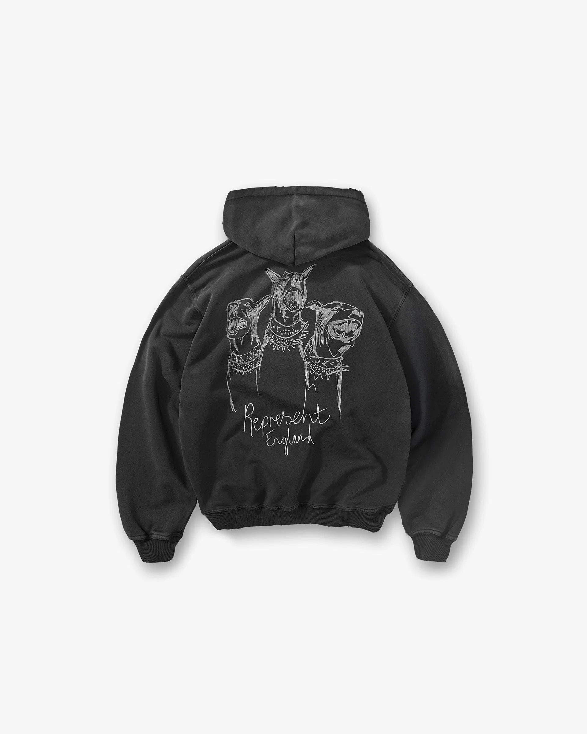Hand Drawn Thoroughbred Hoodie - Aged Black