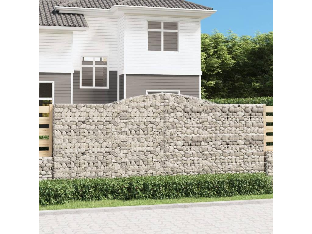 Cestas gaviones 5 uds forma de arco hierro 400x30x160/180 cm
