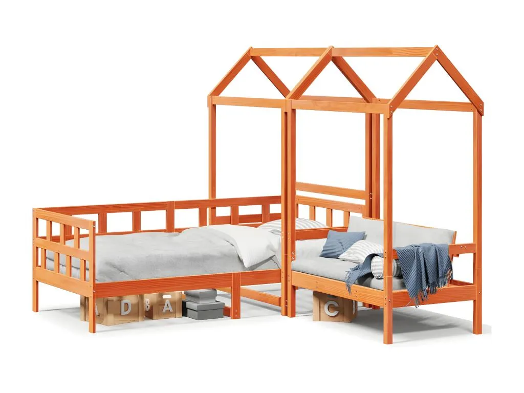 Sofá cama con techo Kavehomedeco maciza Kavehomedeco marrón cera 90x190 cm DREA45093