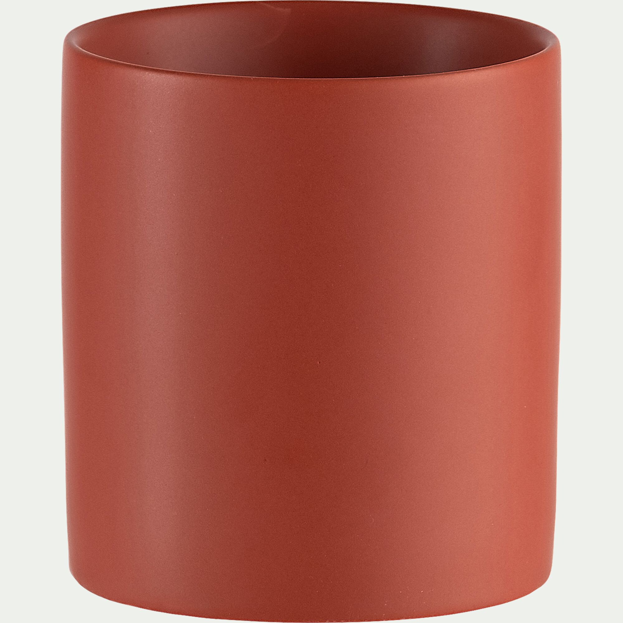MARTIN - Cache-pot en céramique D7xH7,5cm - rouge ricin